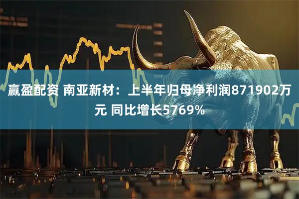 赢盈配资 南亚新材：上半年归母净利润871902万元 同比增长5769%